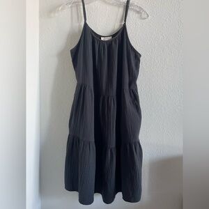 Universal Thread Charcoal Sleeveless Tiered Knee Length Dress